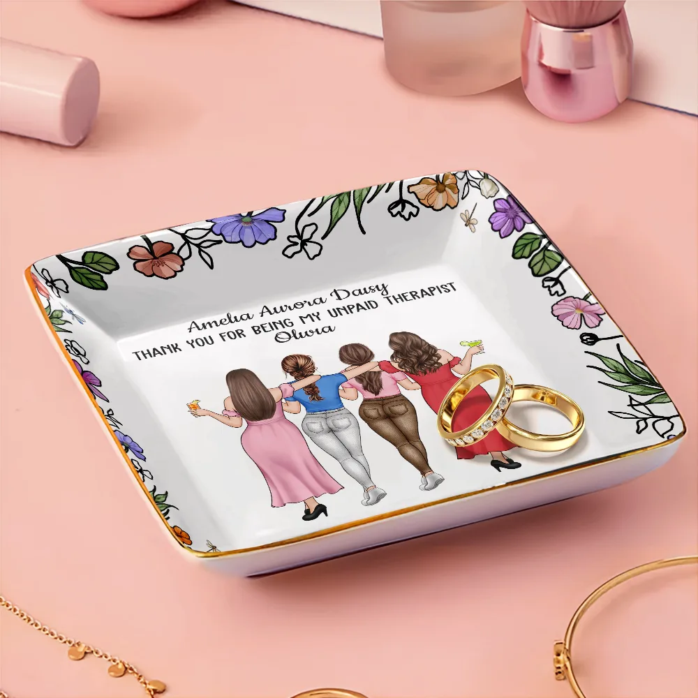 Thank You For Being My Unpaid Therapist Backside Bestie - Personalized Ring Dish - Image 3