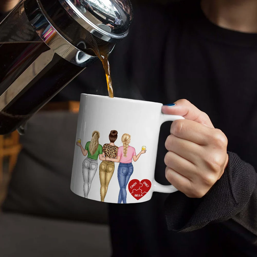 Thank You For Being My Unpaid Therapist Besties Backside - Personalized White Edge-to-Edge Mug - Image 4