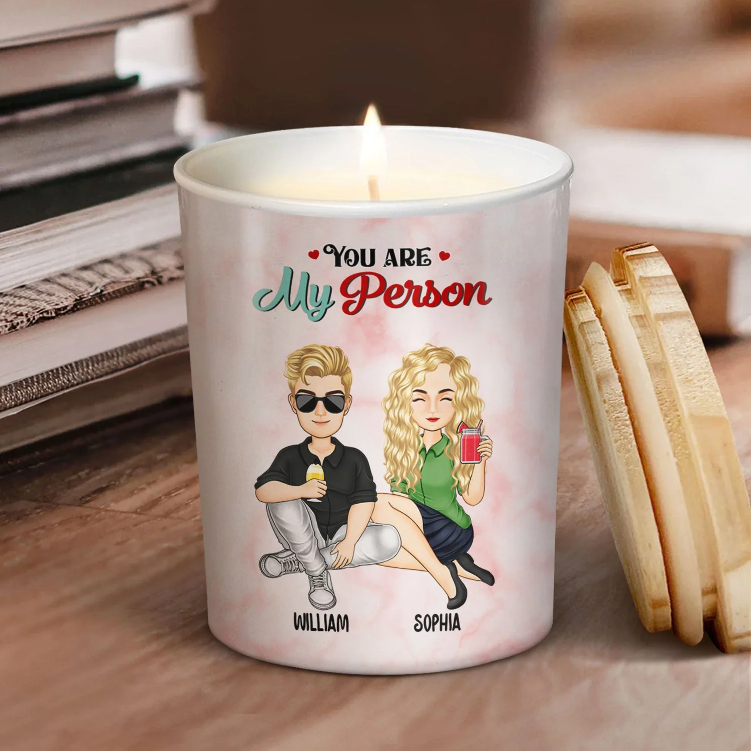 Thank You For Being My Unpaid Therapist - Gift For BFF Best Friends, Besties, Siblings, Brothers, Sisters - Personalized Scented Candle With Wooden Lid - Image 2