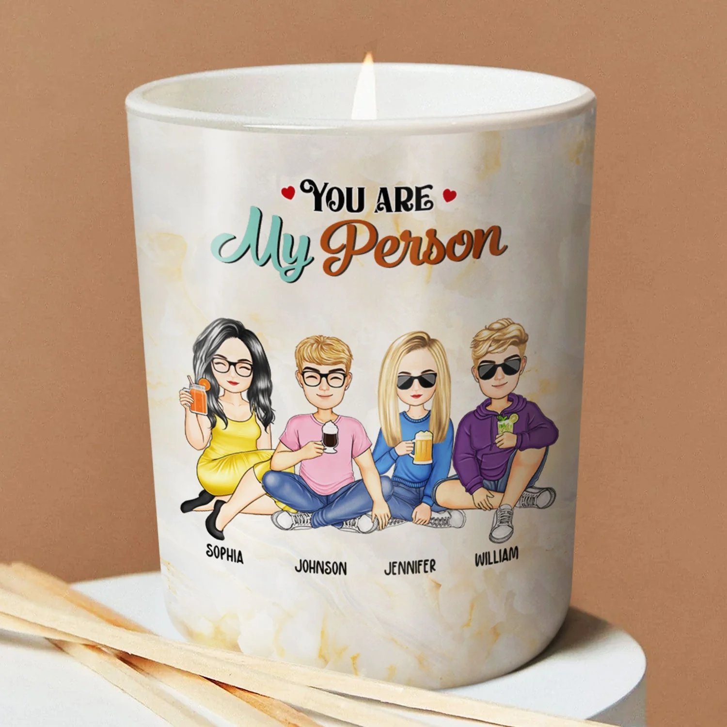 Thank You For Being My Unpaid Therapist - Gift For BFF Best Friends, Besties, Siblings, Brothers, Sisters - Personalized Scented Candle With Wooden Lid - Image 3