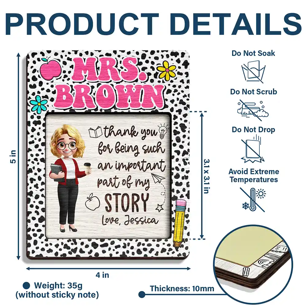 Thank You For Being Such An Important Part - Personalized Sticky Note Pad Holder - Image 5