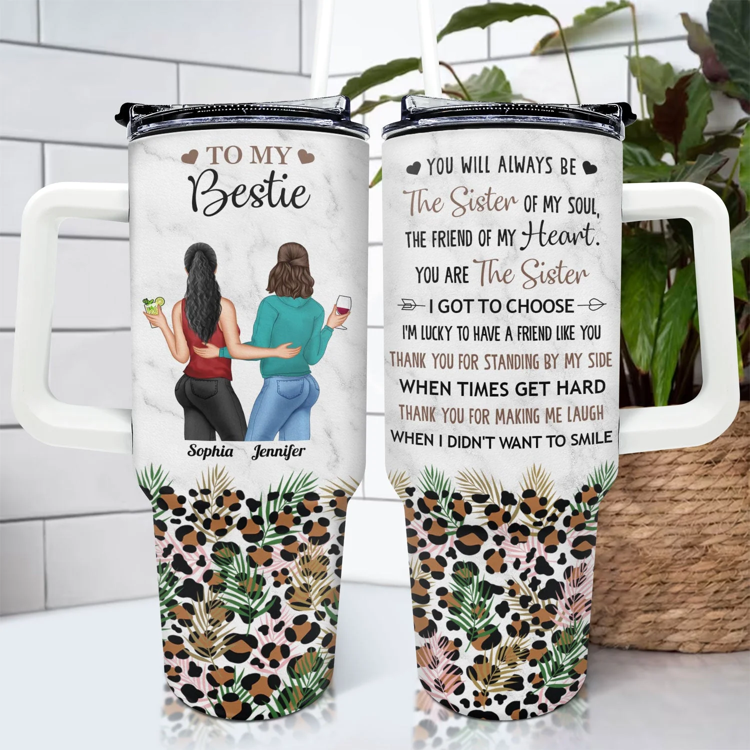 Thank You For Standing By Me - Loving, Birthday Gift For Best Friends, Bestie, BFF - Personalized 40oz Tumbler With Straw - Image 4