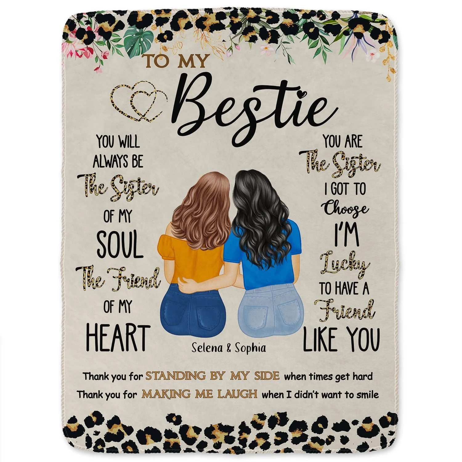 Thank You For Standing By My Side - Birthday Gift For Besties, BFF Best Friends, Sisters - Personalized Fleece Blanket - Image 2