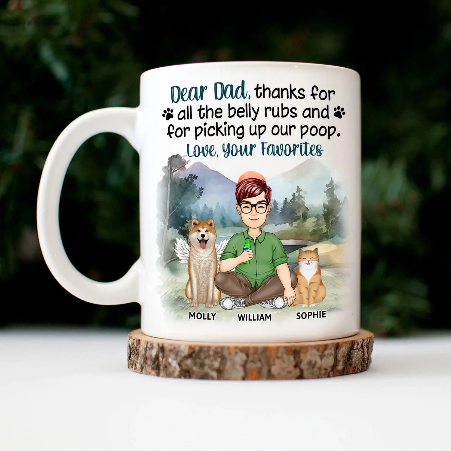Thanks For All The Belly Rubs - Gift For Dog Mom, Dog Dad, Cat Mom, Cat Dad - Personalized Mug - Image 3