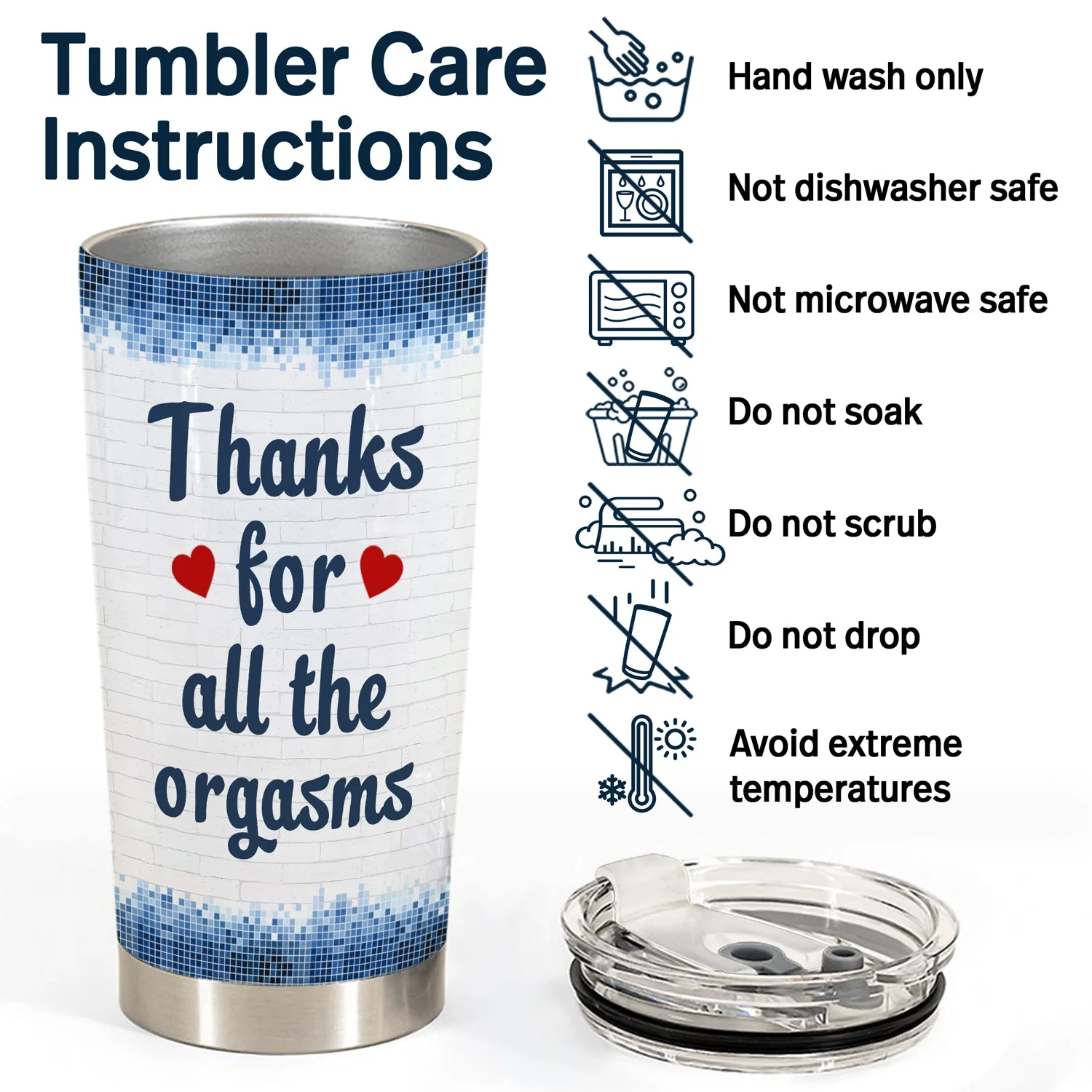Thanks For All The Orgasms Backside - Anniversary, Funny Gift For Couples, Family - Personalized Tumbler - Image 5