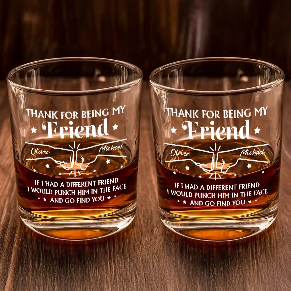Thanks For Being My Brother - Personalized Whiskey Glass - Image 2