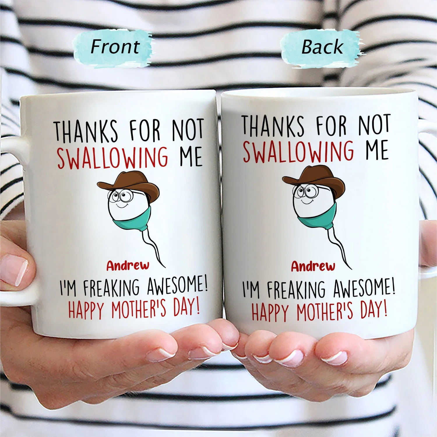 Thanks For Not Swallowing Us - Gift For Mother, Mom - Personalized Mug - Image 2