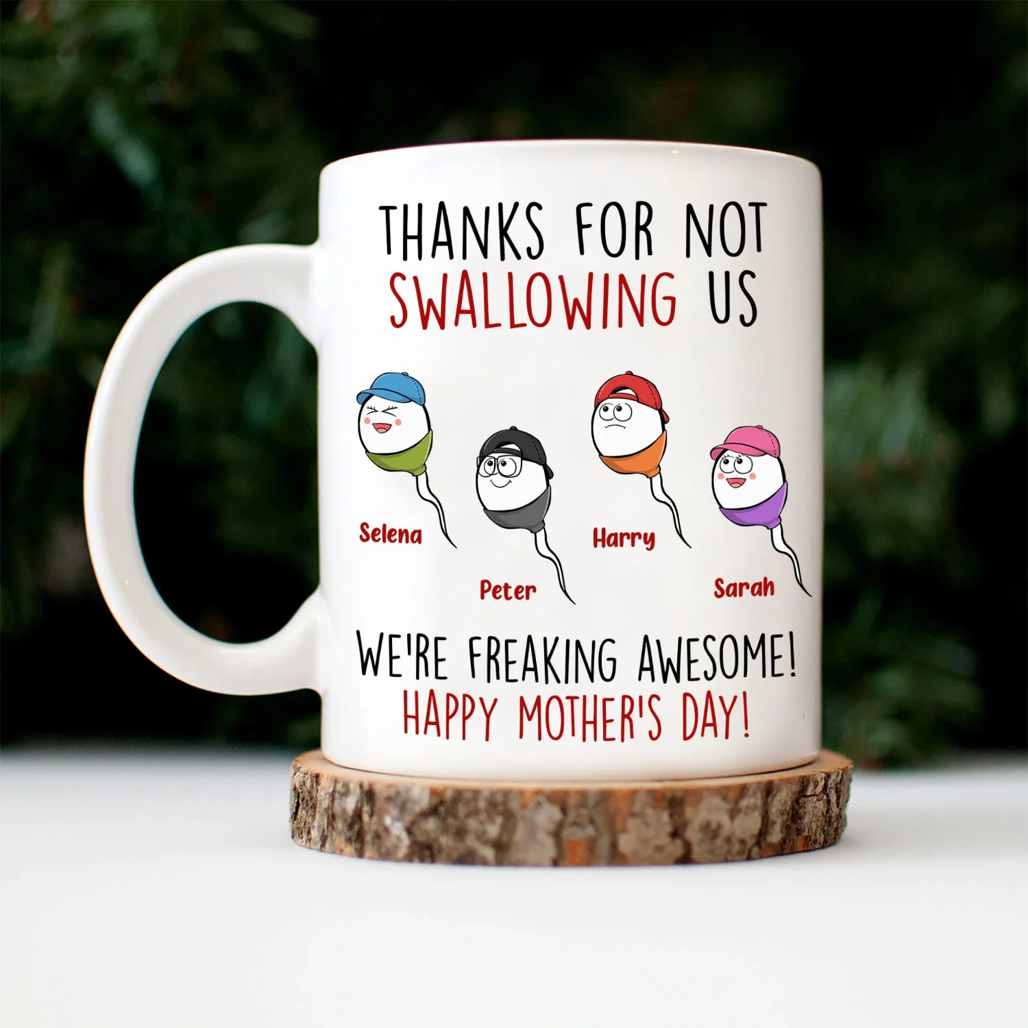 Thanks For Not Swallowing Us - Gift For Mother, Mom - Personalized Mug - Image 3