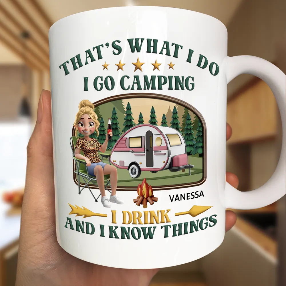 That's What I Do I Go Camping I Drink - Personalized Mug - Personalized Mug - Image 3