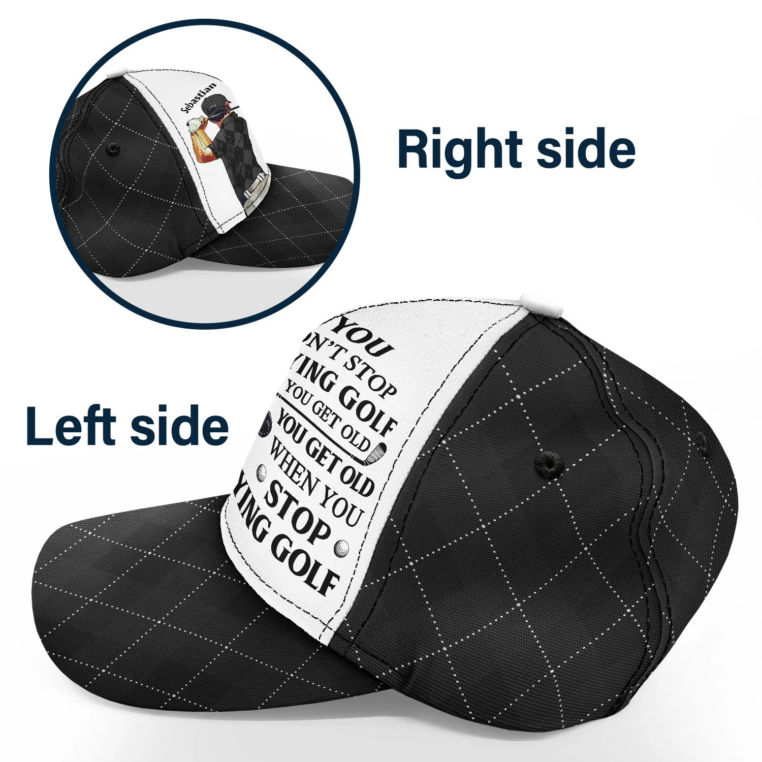That's What I Do I Play Golf & I Know Things - Gift For Golfer - Personalized Classic Cap - Image 3