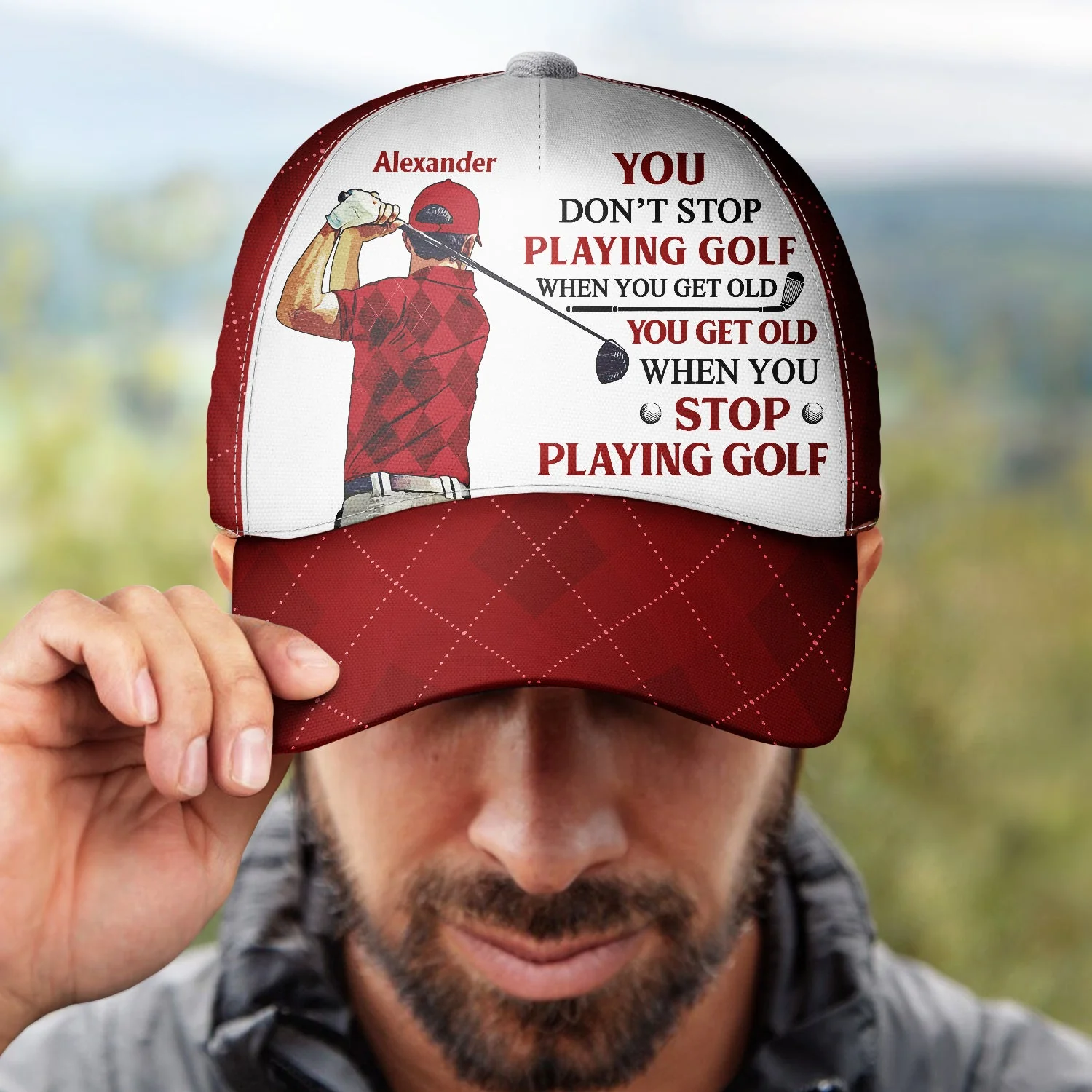 That's What I Do I Play Golf & I Know Things - Gift For Golfer - Personalized Classic Cap - Image 4
