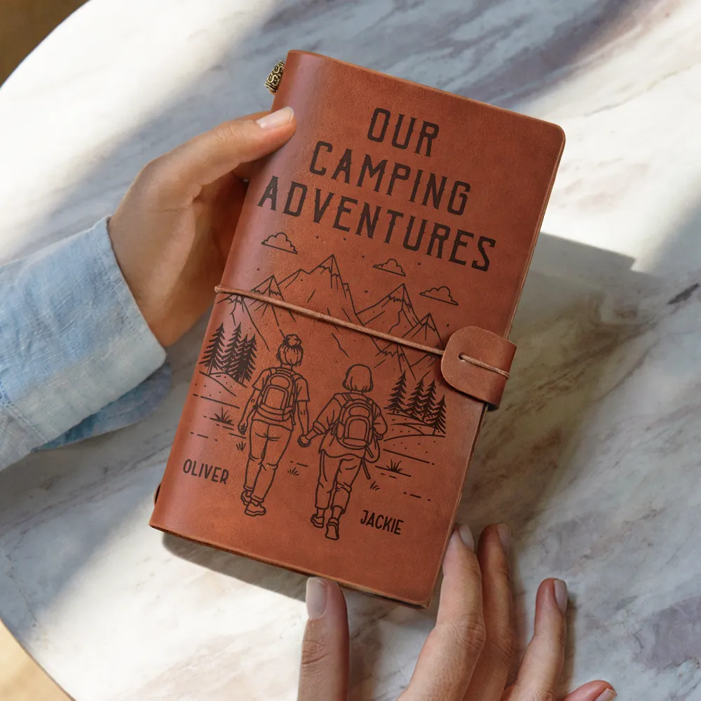 The Adventure Book Of Happy Couple - Personalized Leather Vintage Journal - Image 6