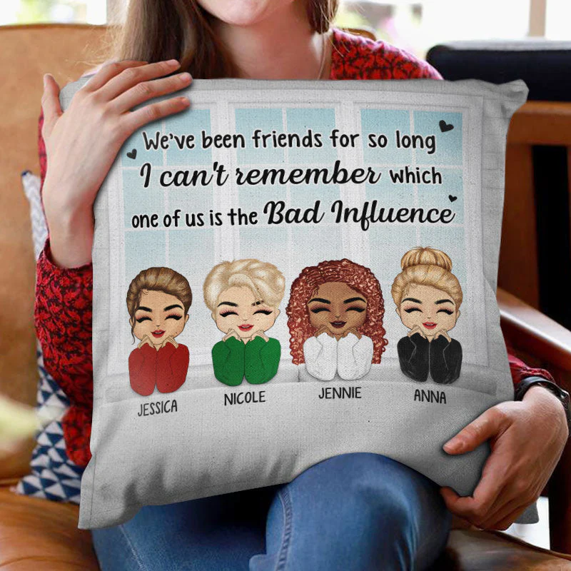The Bad Influence - Gift For Besties, Best Friends, BFFs - Personalized Custom Pillow - Image 2