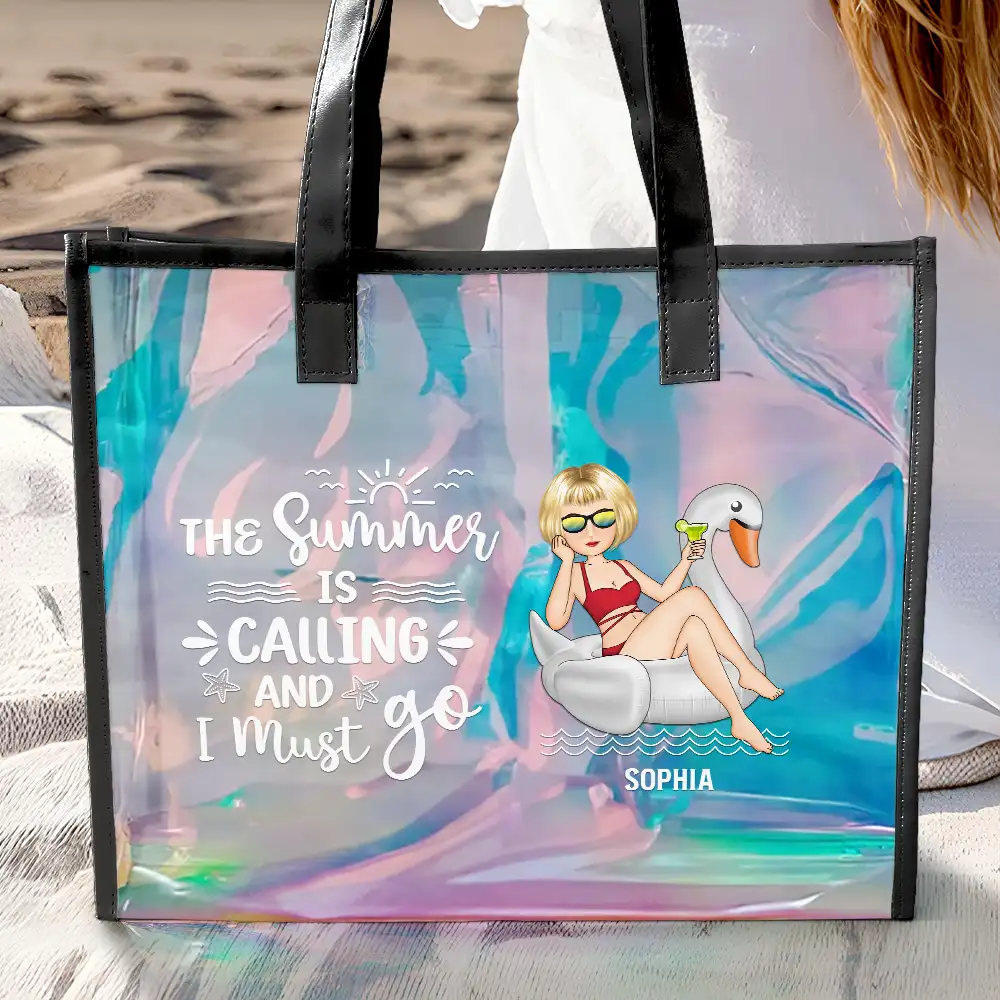 The Beach Is Calling And I Must Go - Personalized Holographic Tote - Image 3