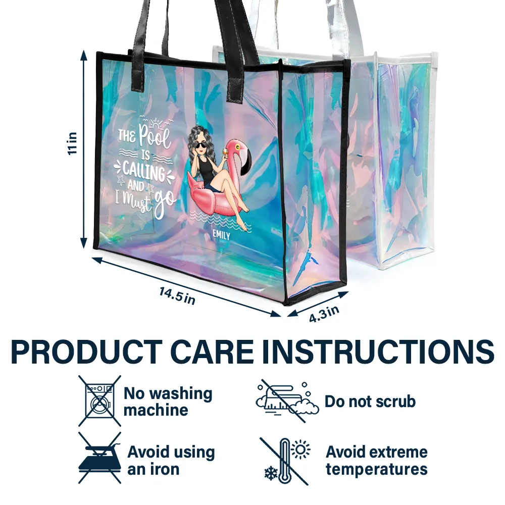 The Beach Is Calling And I Must Go - Personalized Holographic Tote - Image 5