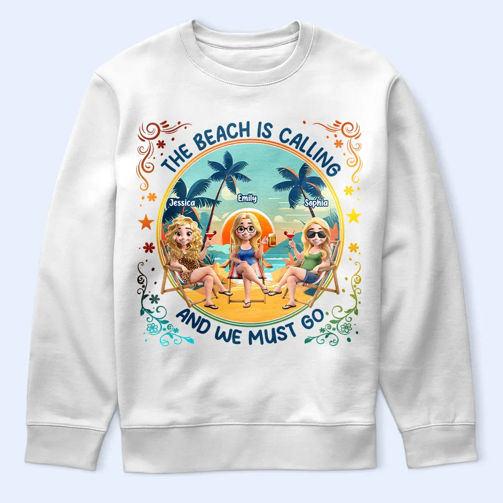 The Beach Is Calling Now - Personalized T Shirt - Image 5