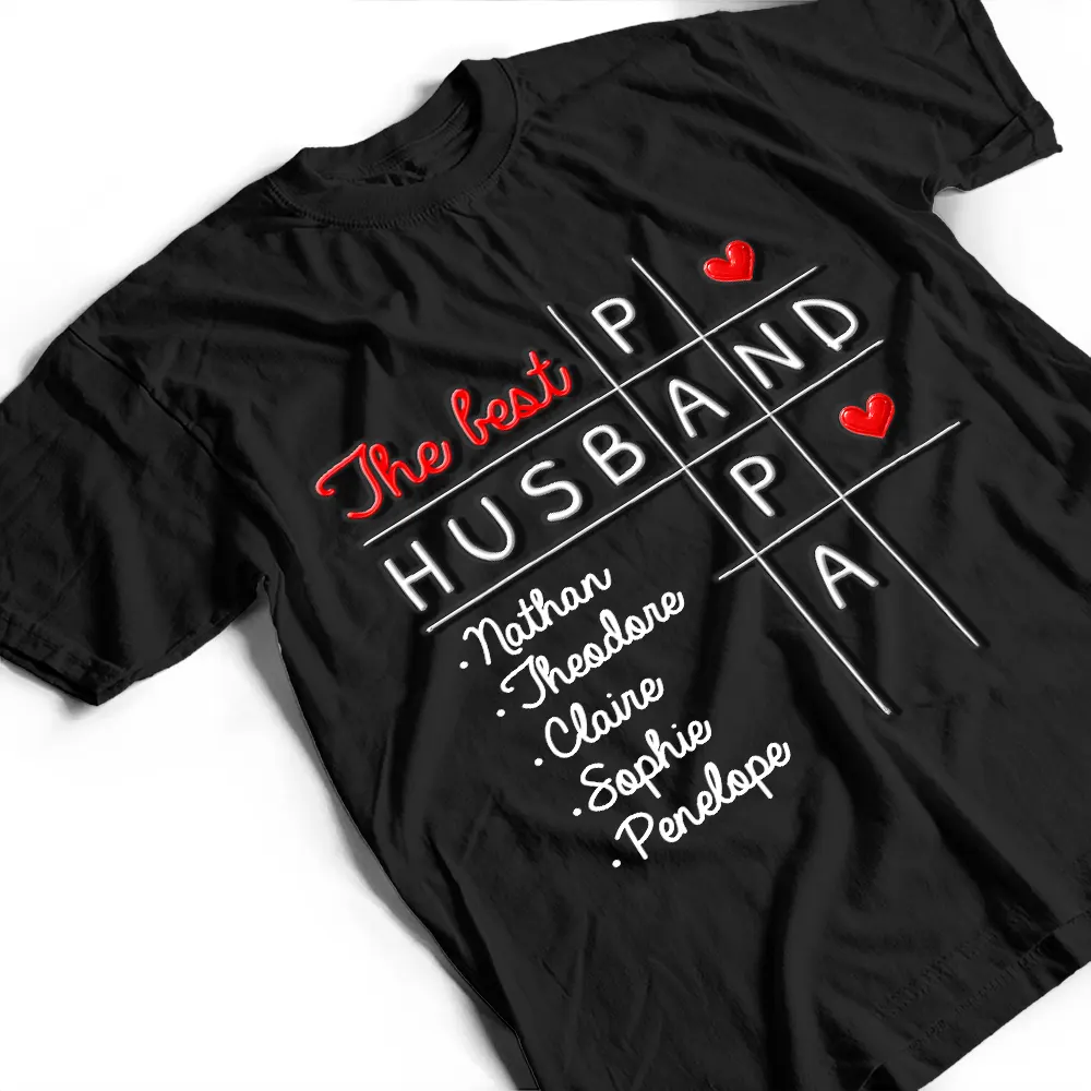 The Best D Husband Dad Funny Kid Name Word Game - Personalized T Shirt - Image 4