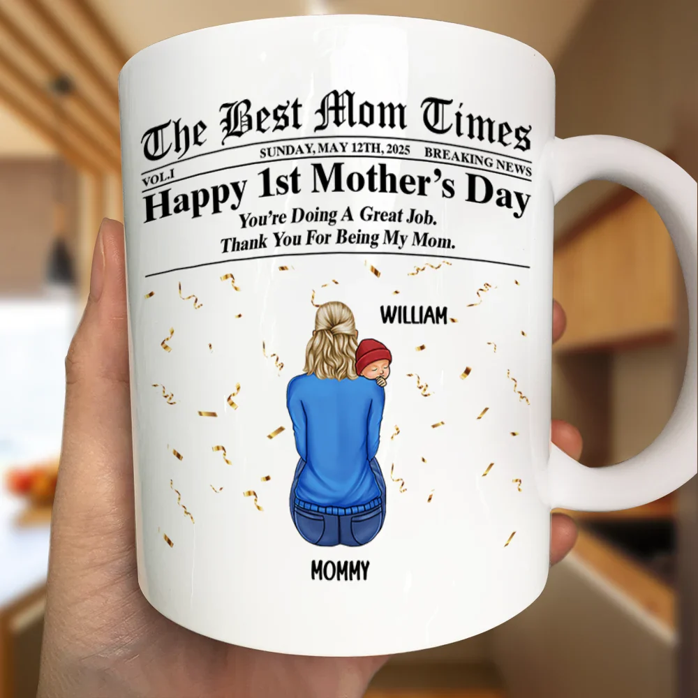 The Best Mom Times New Mom - Personalized Mug - Image 3