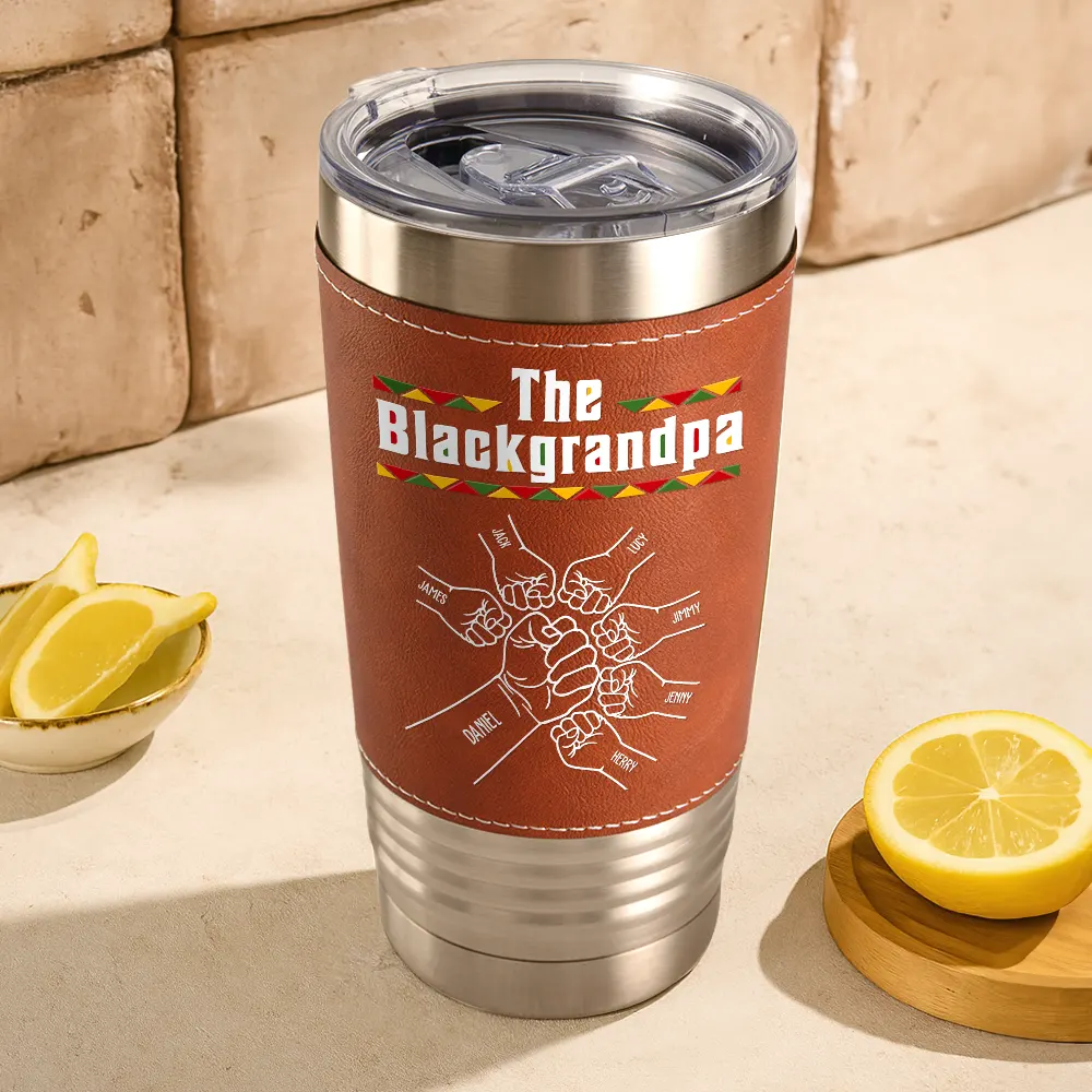 The Blackfather - Personalized Leather Tumbler - Image 3