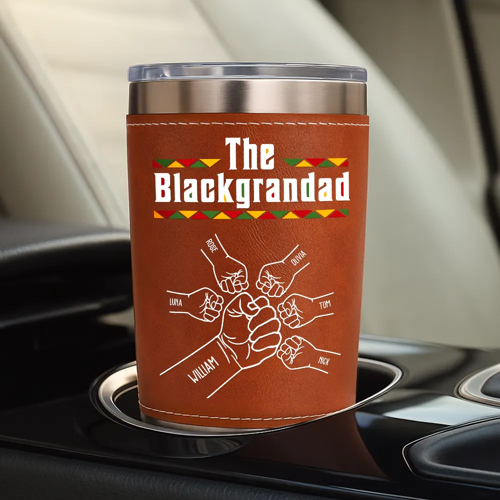 The Blackfather - Personalized Leather Tumbler - Image 4
