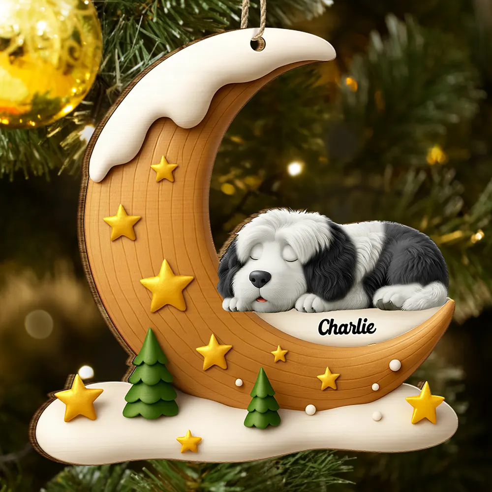 The Brightest Star In The Sky Dog Memorial - Personalized Custom Shaped Wooden Ornament - Image 2