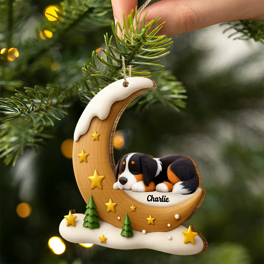 The Brightest Star In The Sky Dog Memorial - Personalized Custom Shaped Wooden Ornament - Image 3
