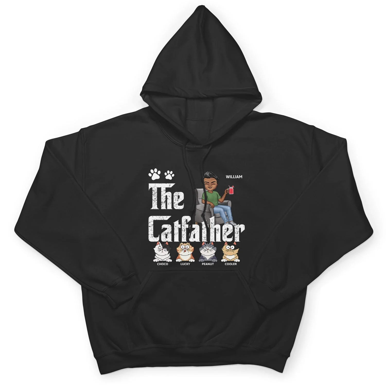 The Cat Father Cat Dad - Gift For Cat Lovers - Personalized T Shirt - Image 4