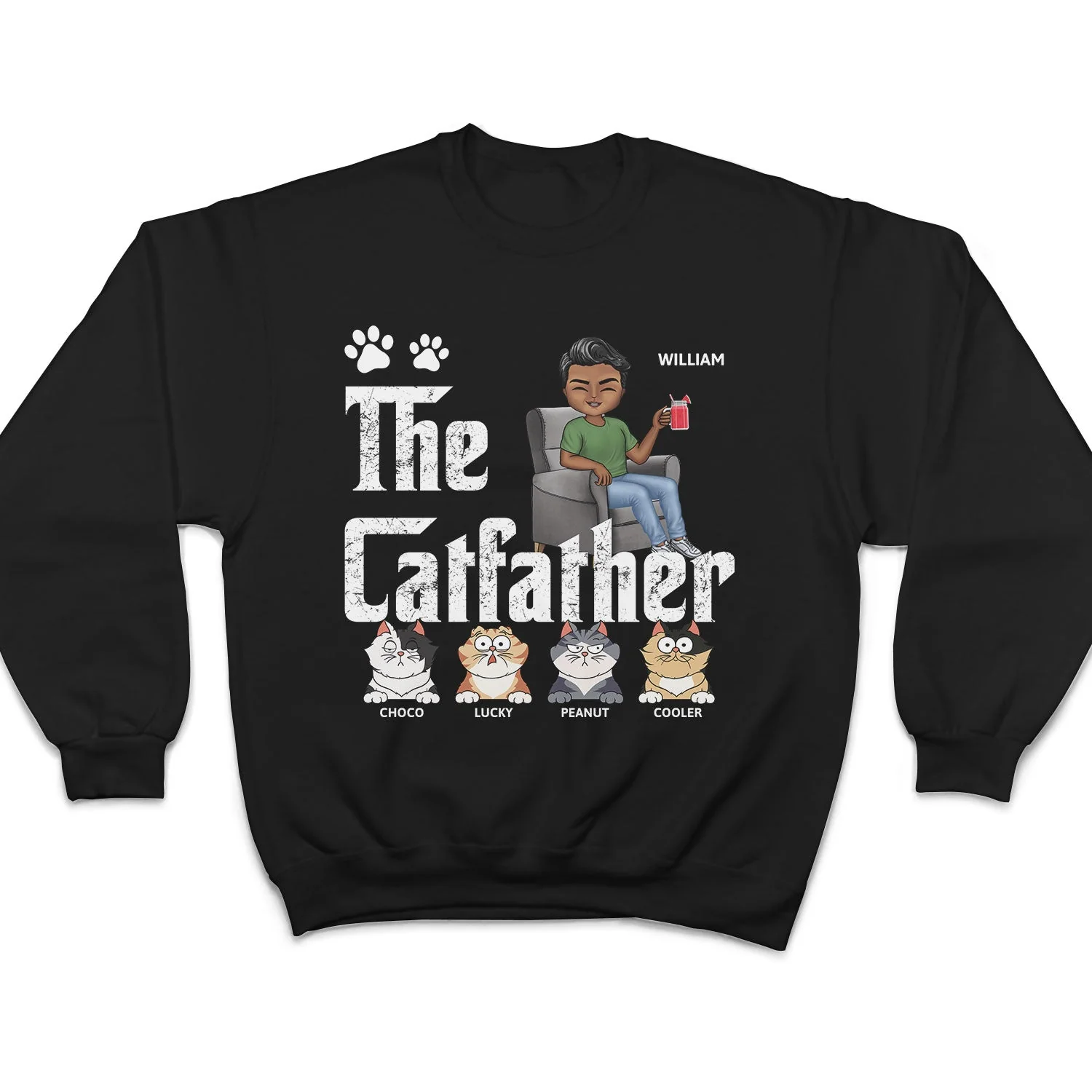 The Cat Father Cat Dad - Gift For Cat Lovers - Personalized T Shirt - Image 5