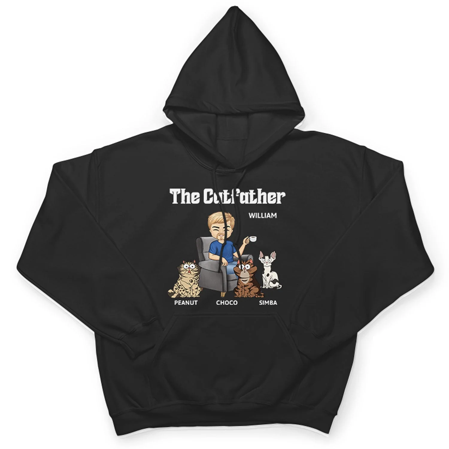 The Cat Father - Gift For Cat Dad, Cat Lovers, Men - Personalized T Shirt - Image 4