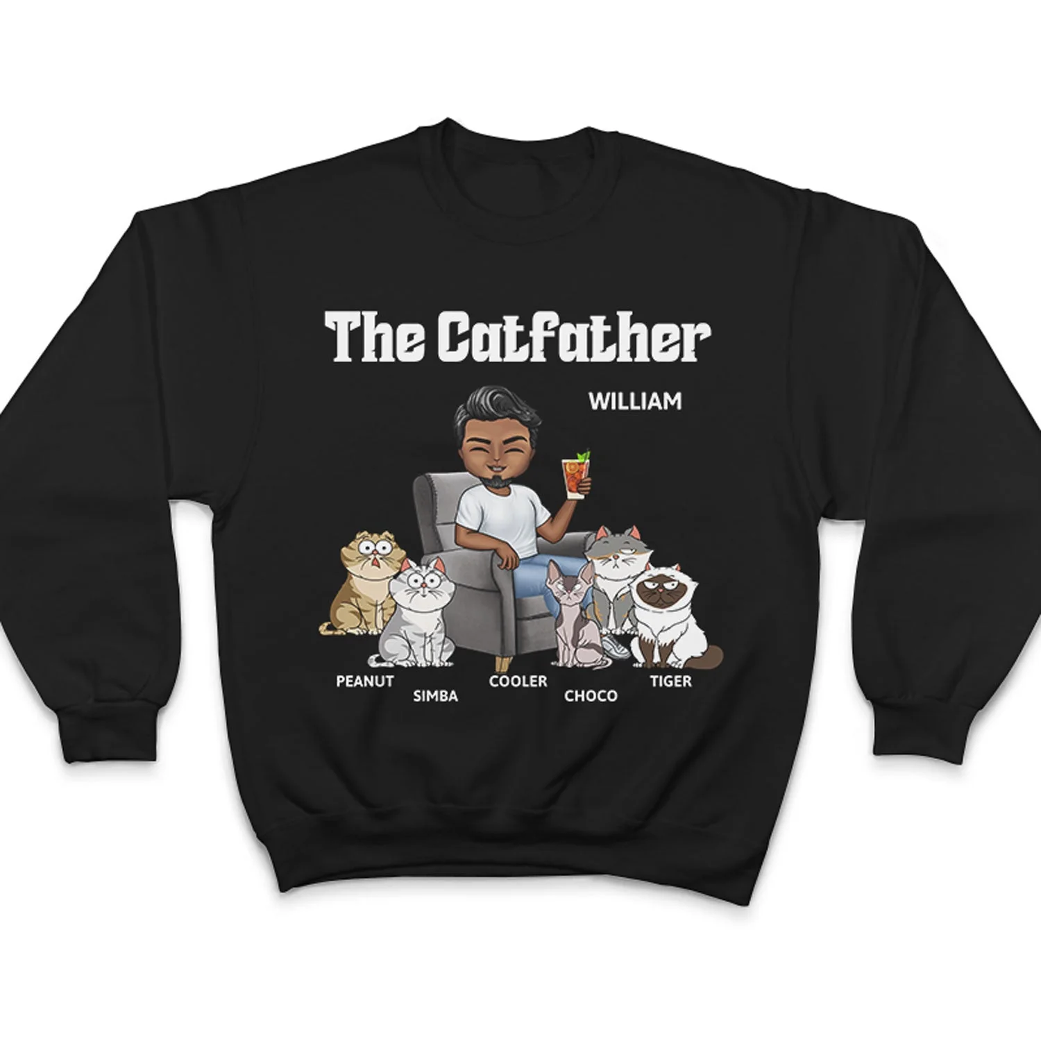 The Cat Father - Gift For Cat Dad, Cat Lovers, Men - Personalized T Shirt - Image 5
