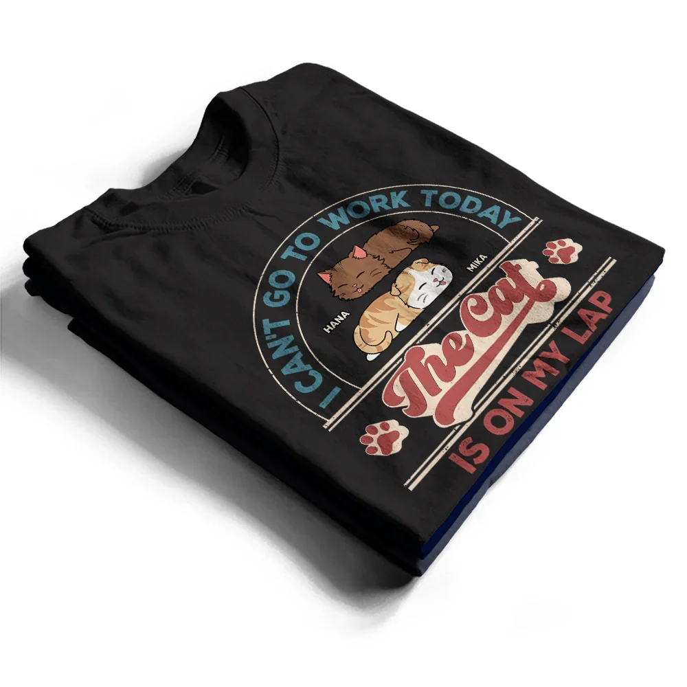 The Cat Is On My Lap - Personalized T Shirt - Image 2