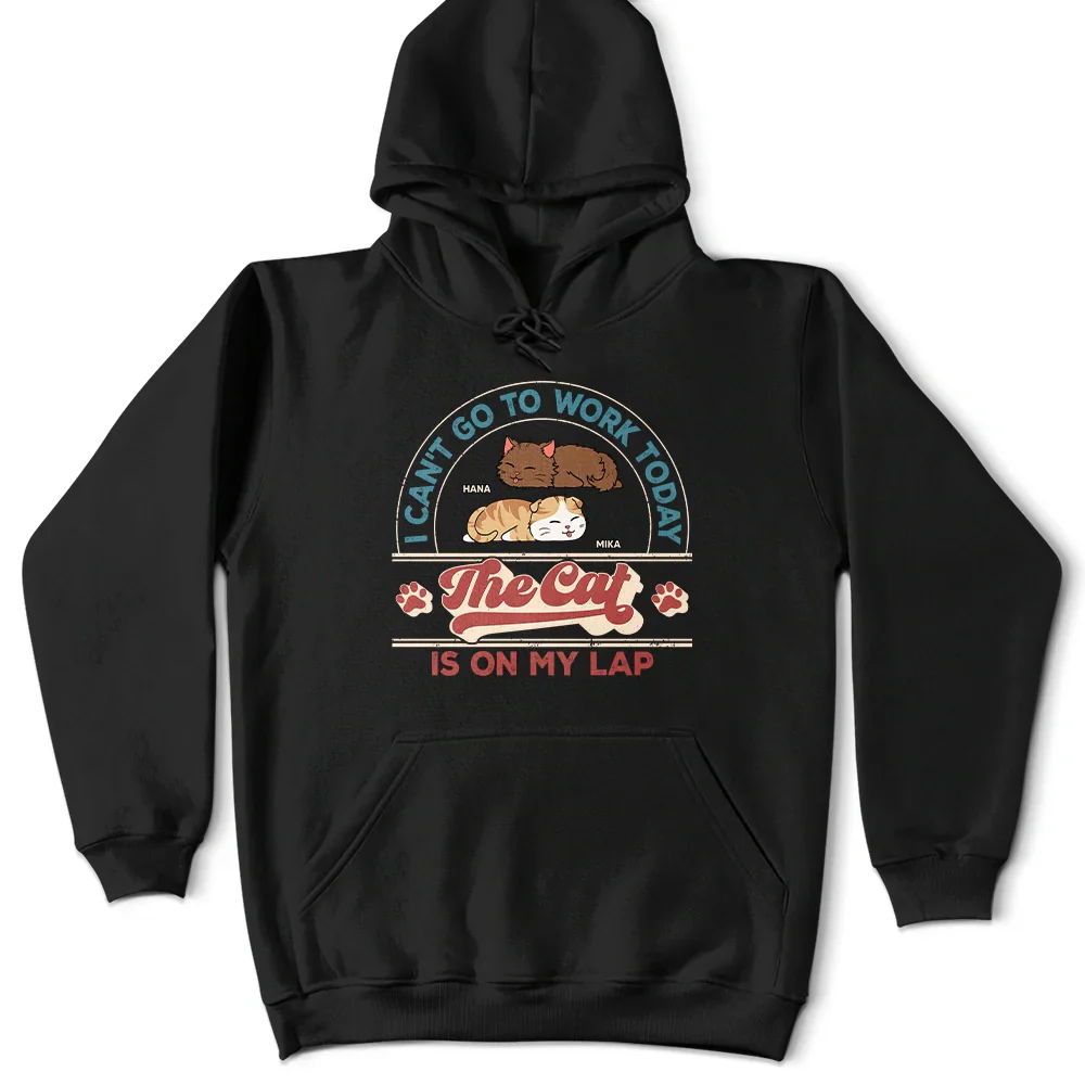 The Cat Is On My Lap - Personalized T Shirt - Image 4