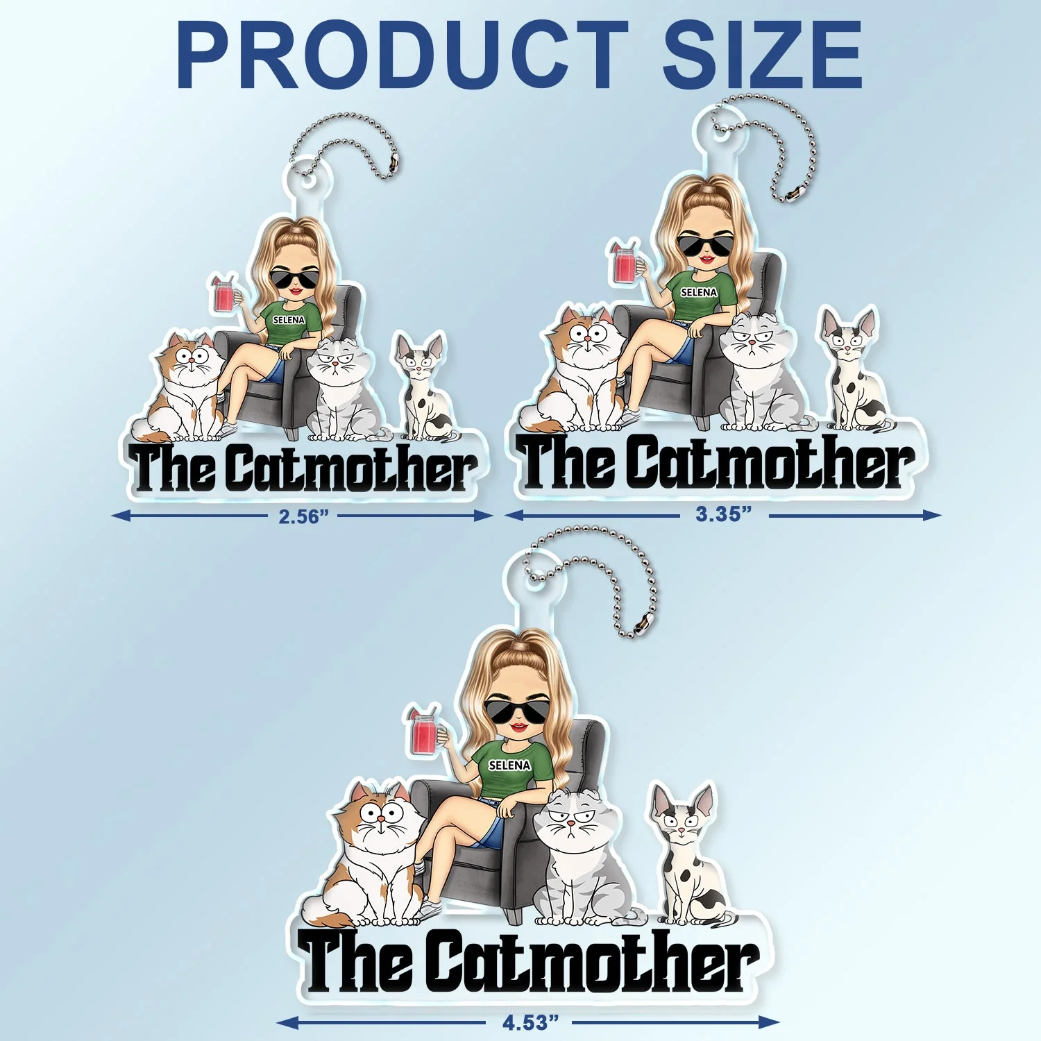The Cat Mother - Gift For Cat Moms, Cat Lovers - Personalized Acrylic Car Hanger - Image 4