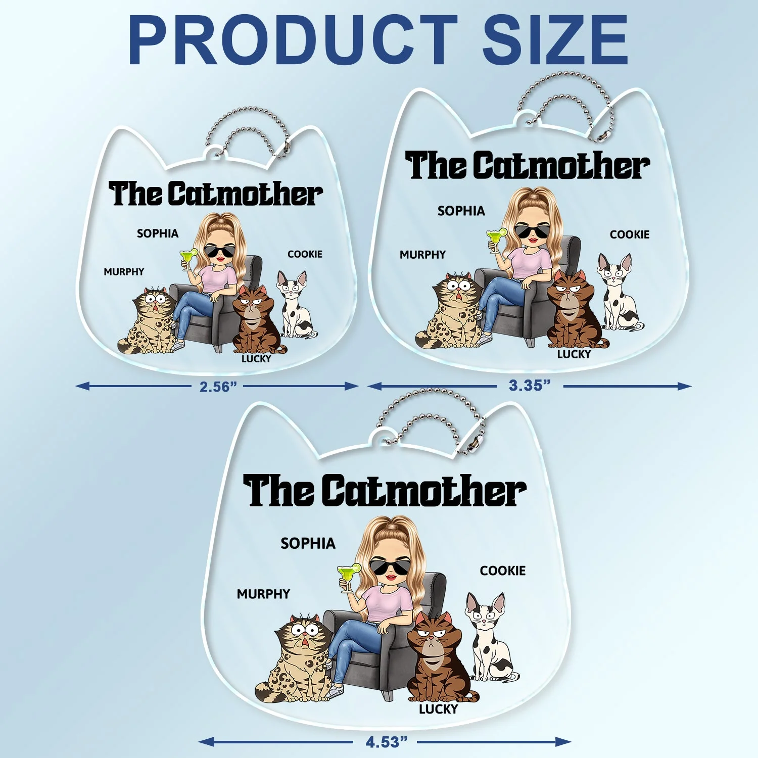 The Cat Mother - Gift For Cat Moms, Cat Lovers, Women - Personalized Acrylic Car Hanger - Image 4