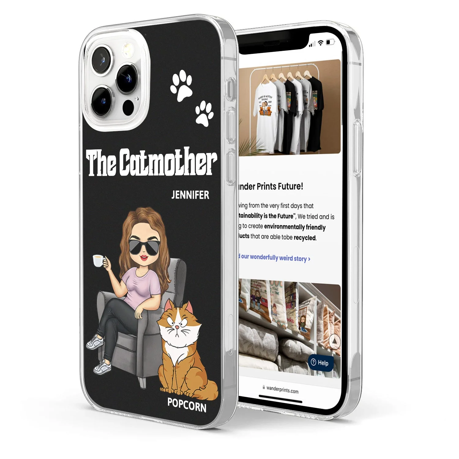 The Cat Mother - Gift For Cat Moms, Cat Lovers, Women - Personalized Clear Phone Case - Image 2