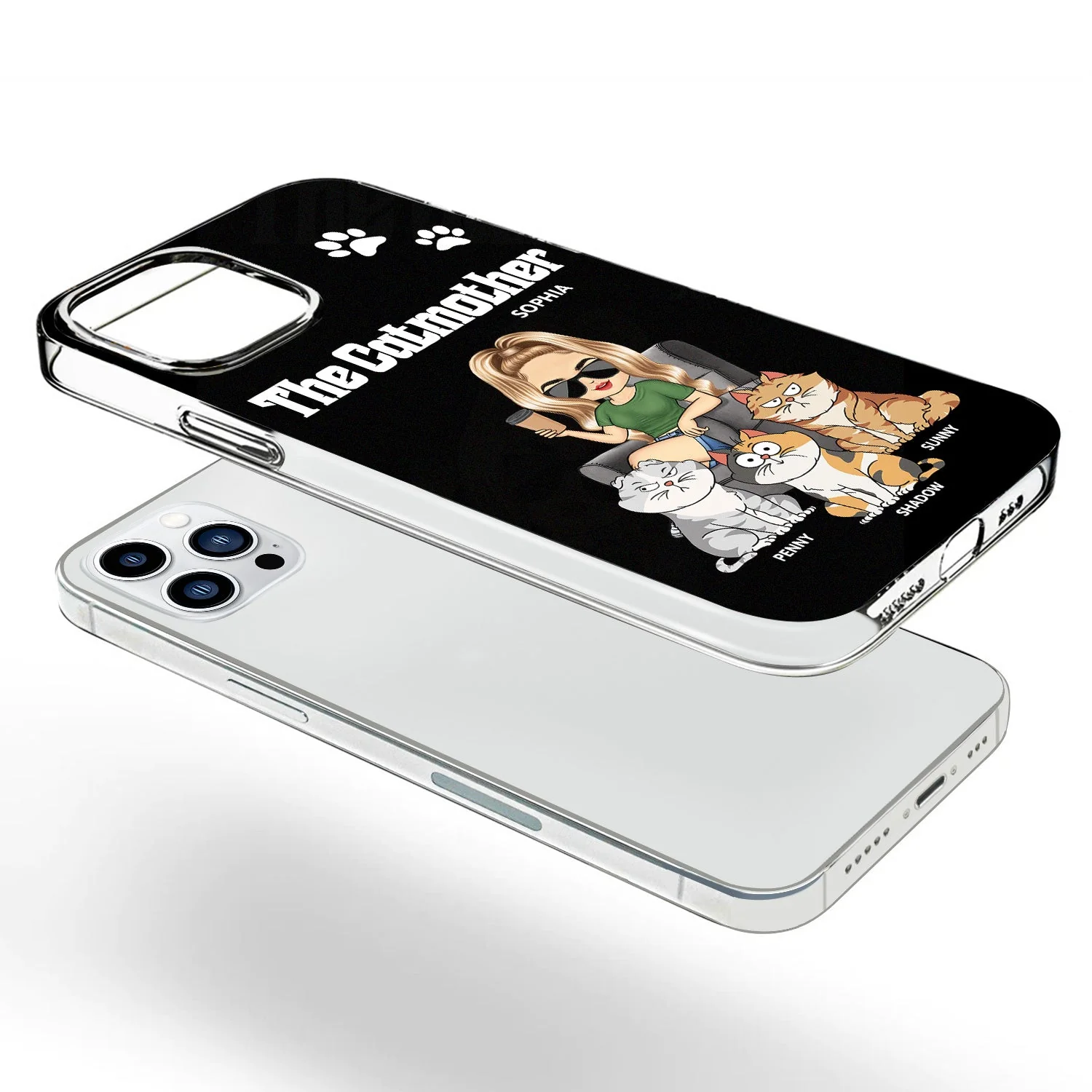 The Cat Mother - Gift For Cat Moms, Cat Lovers, Women - Personalized Clear Phone Case - Image 3