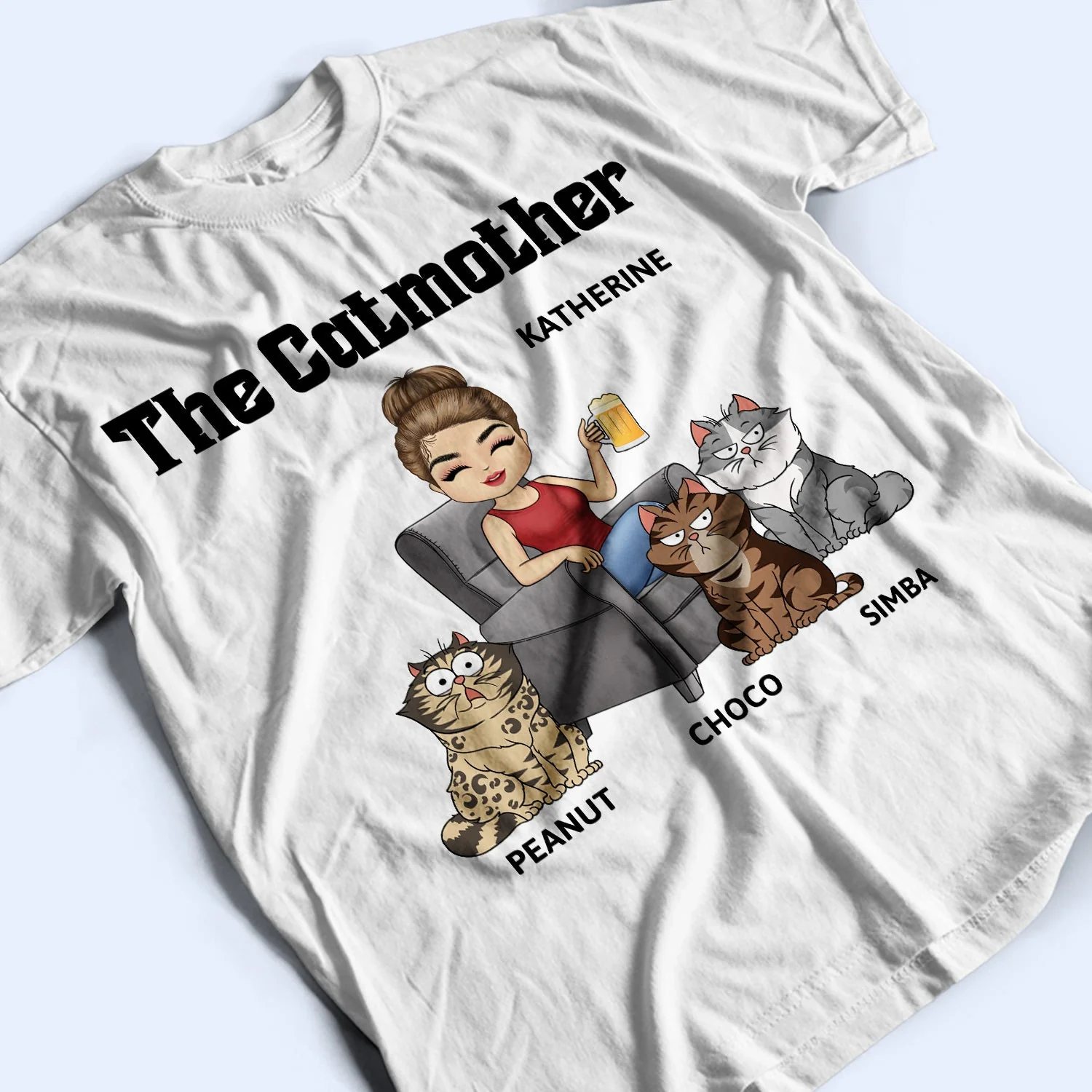 The Cat Mother - Gift For Cat Moms, Cat Lovers, Women - Personalized T Shirt - Image 3