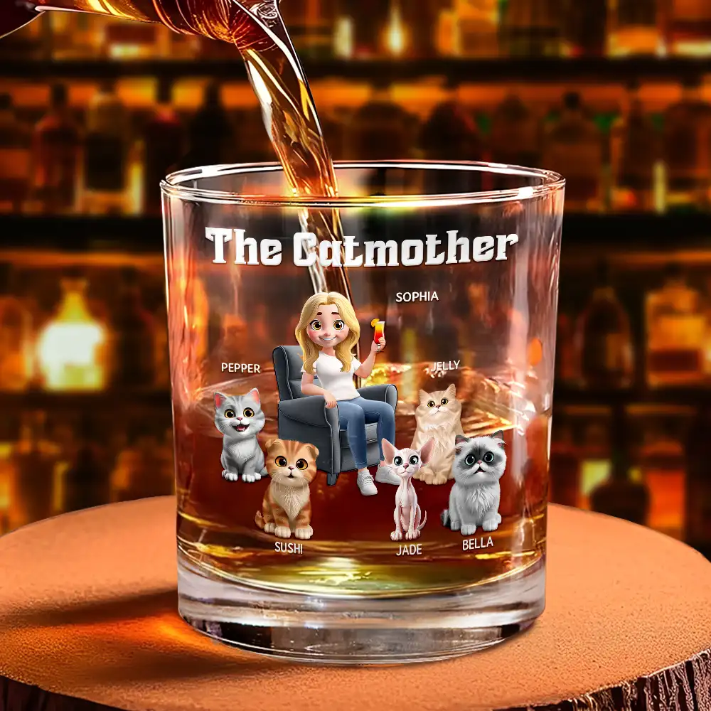 The Catfather - Personalized Whiskey Glass - Image 4