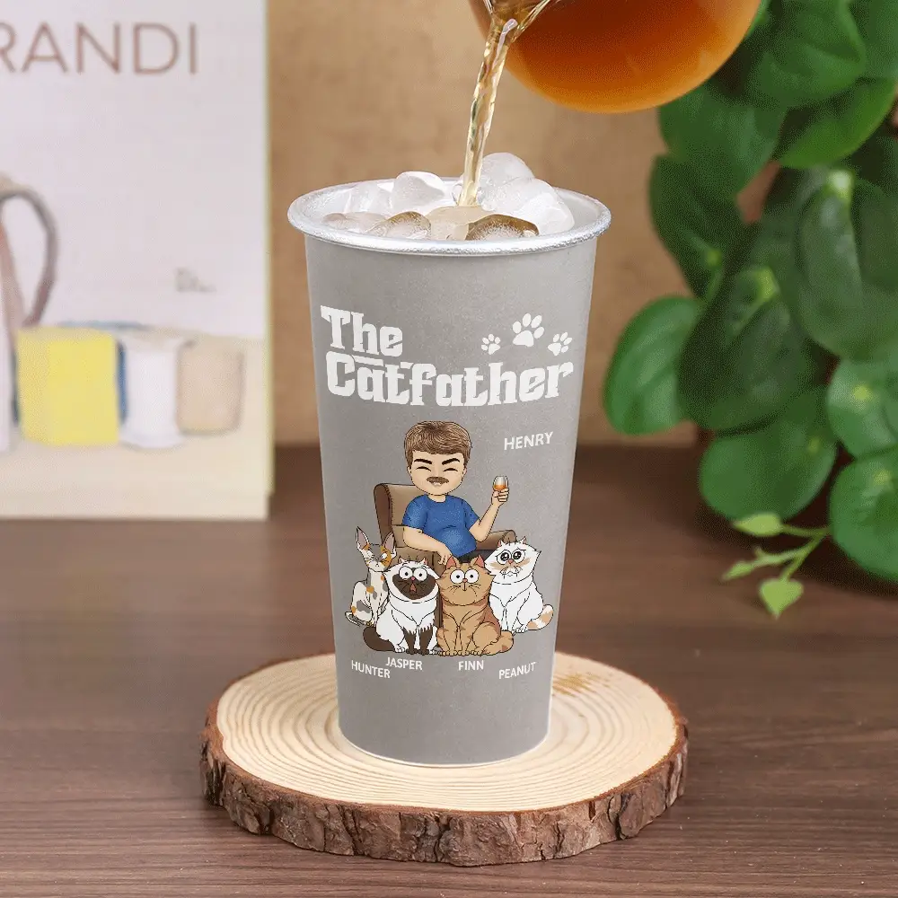 The Catfather The Catmother - Personalized Aluminum Color Changing Cup - Image 2