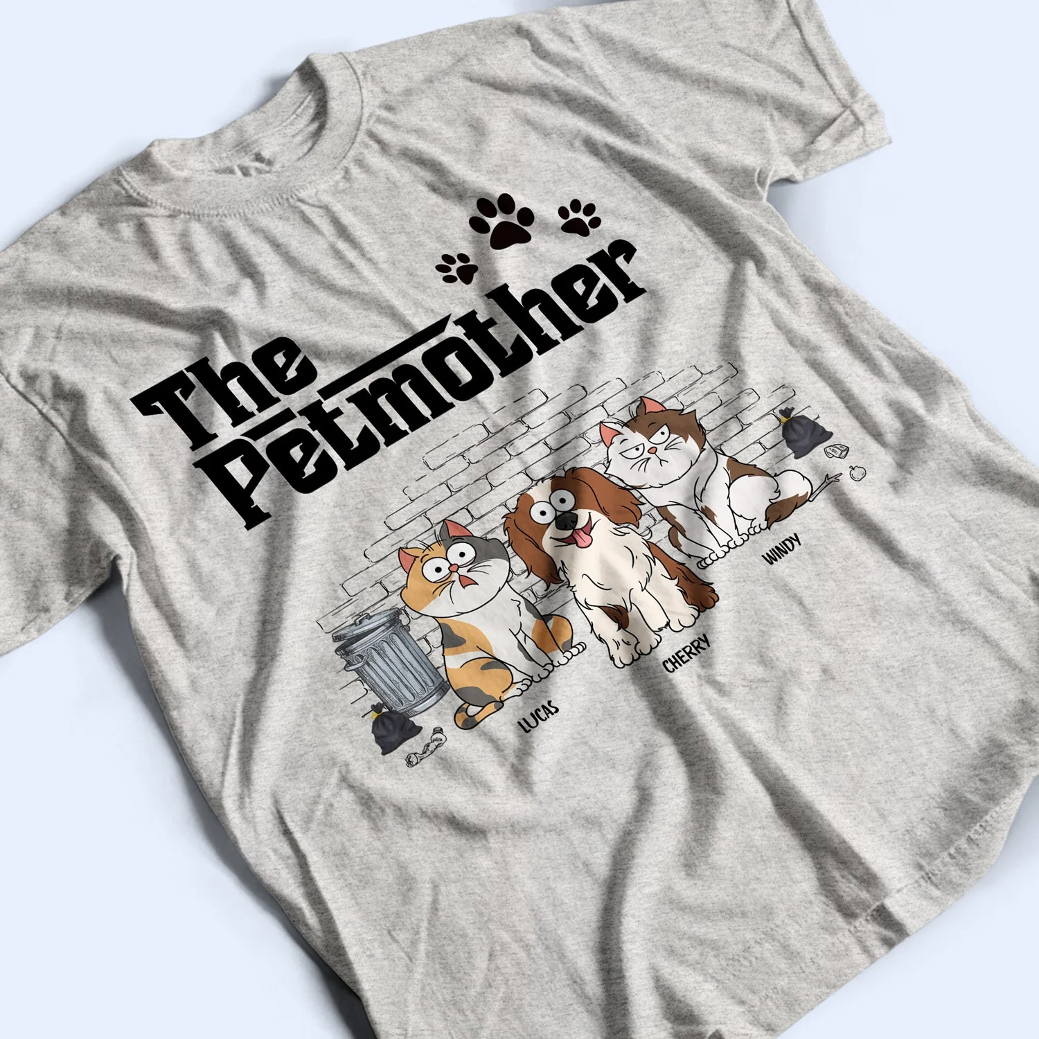 The Catfather The Dogfather - Gift For Pet Lovers - Personalized T Shirt - Image 3