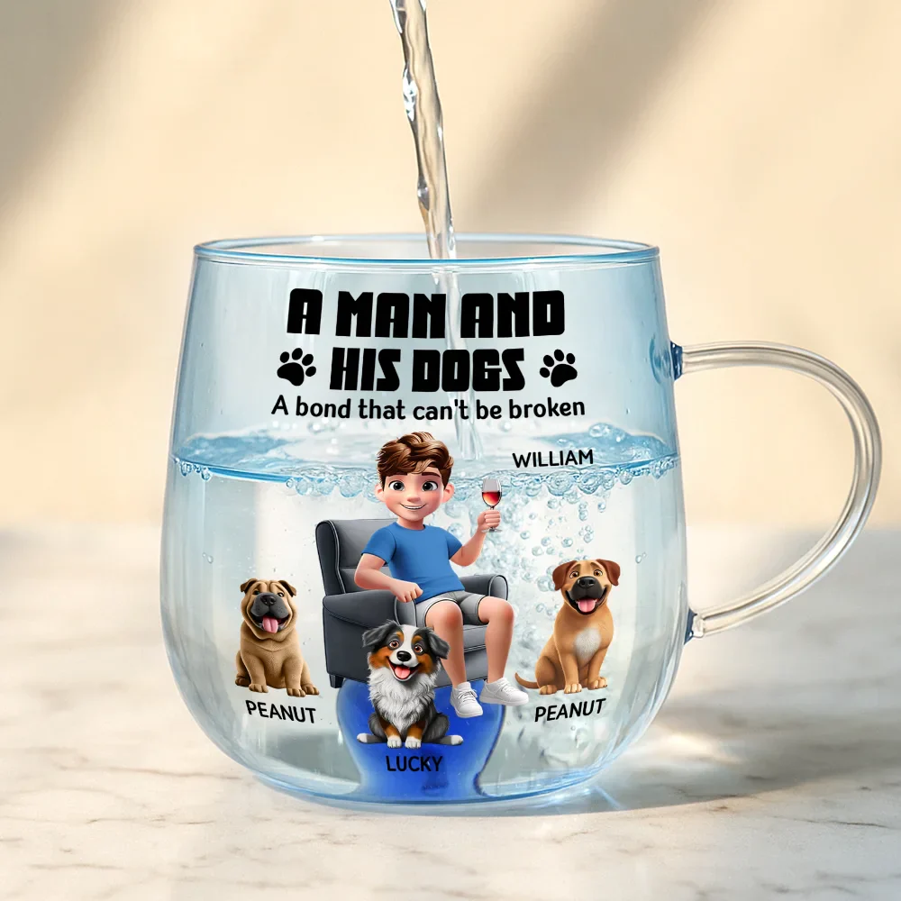 The Catmother A Girl And Her Cat 3D Effect - Personalized Gradient Glass Mug - Image 4
