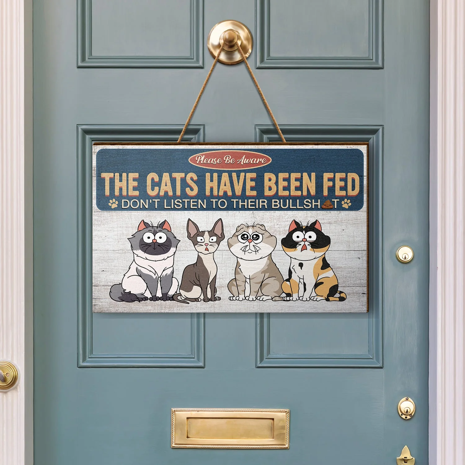The Cats Have Been Fed - Home Decor, Funny Gift For Cat Lovers - Personalized Custom Shaped Wood Sign - Image 3