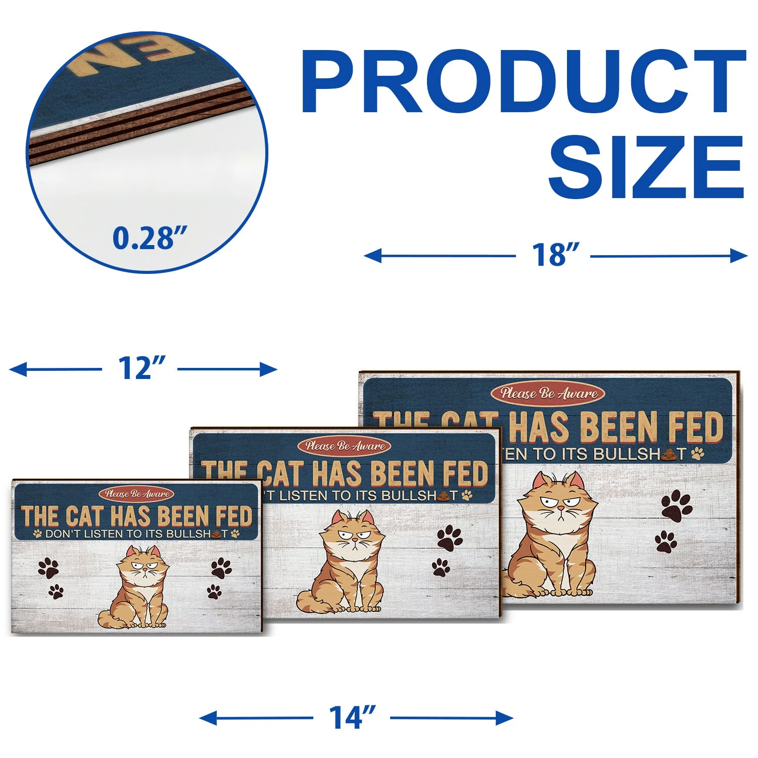 The Cats Have Been Fed - Home Decor, Funny Gift For Cat Lovers - Personalized Custom Shaped Wood Sign - Image 5