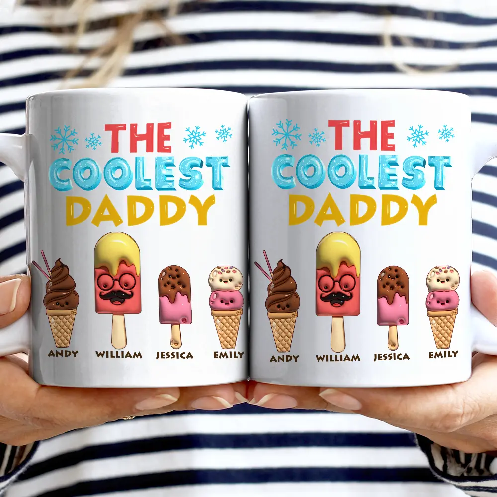 The Coolest Pop Funny 3D Effect Cartoon Ice Cream - Personalized Mug - Image 2