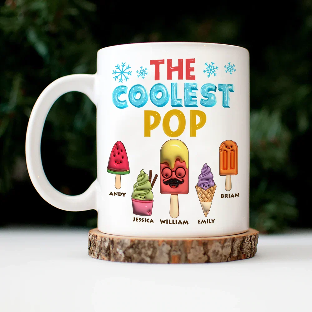 The Coolest Pop Funny 3D Effect Cartoon Ice Cream - Personalized Mug - Image 4
