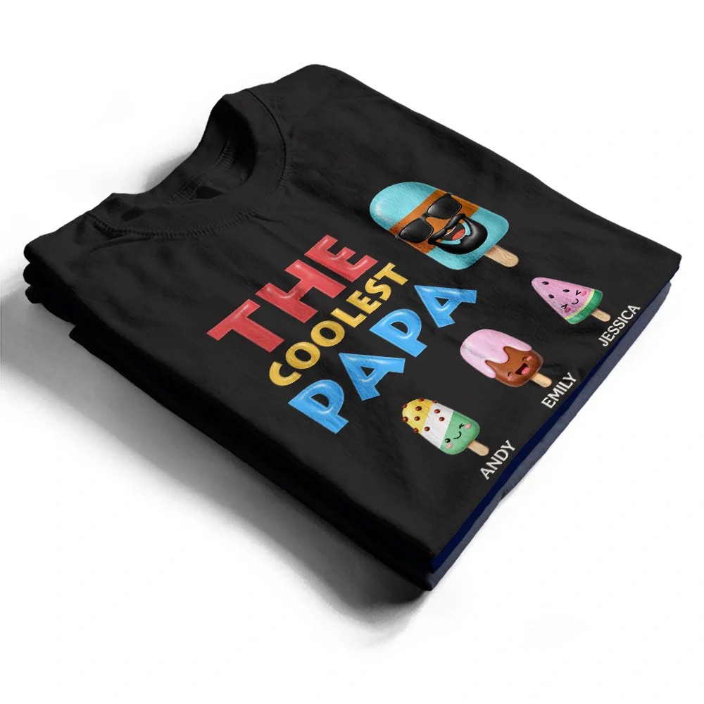 The Coolest Pop Grandpa Dad - Personalized T Shirt - Image 2