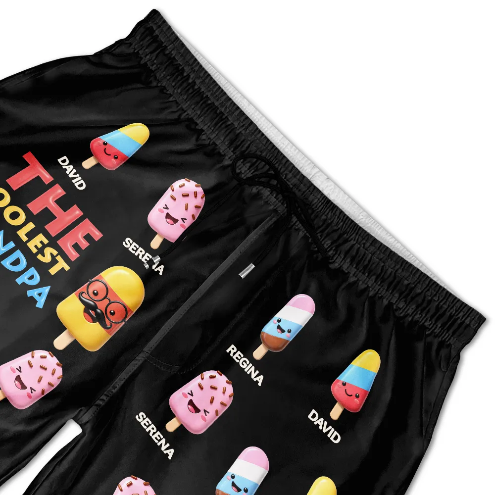 The Coolest Pop Grandpa Dad - Personalized Unisex Beach Shorts - Image 5