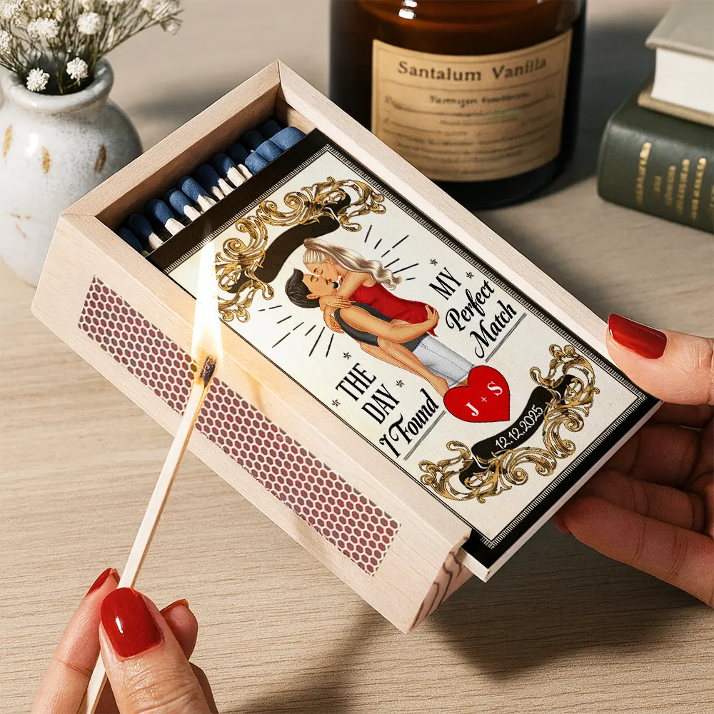 The Day I Found My Perfect Match - Personalized Wooden Matchbox - Image 2