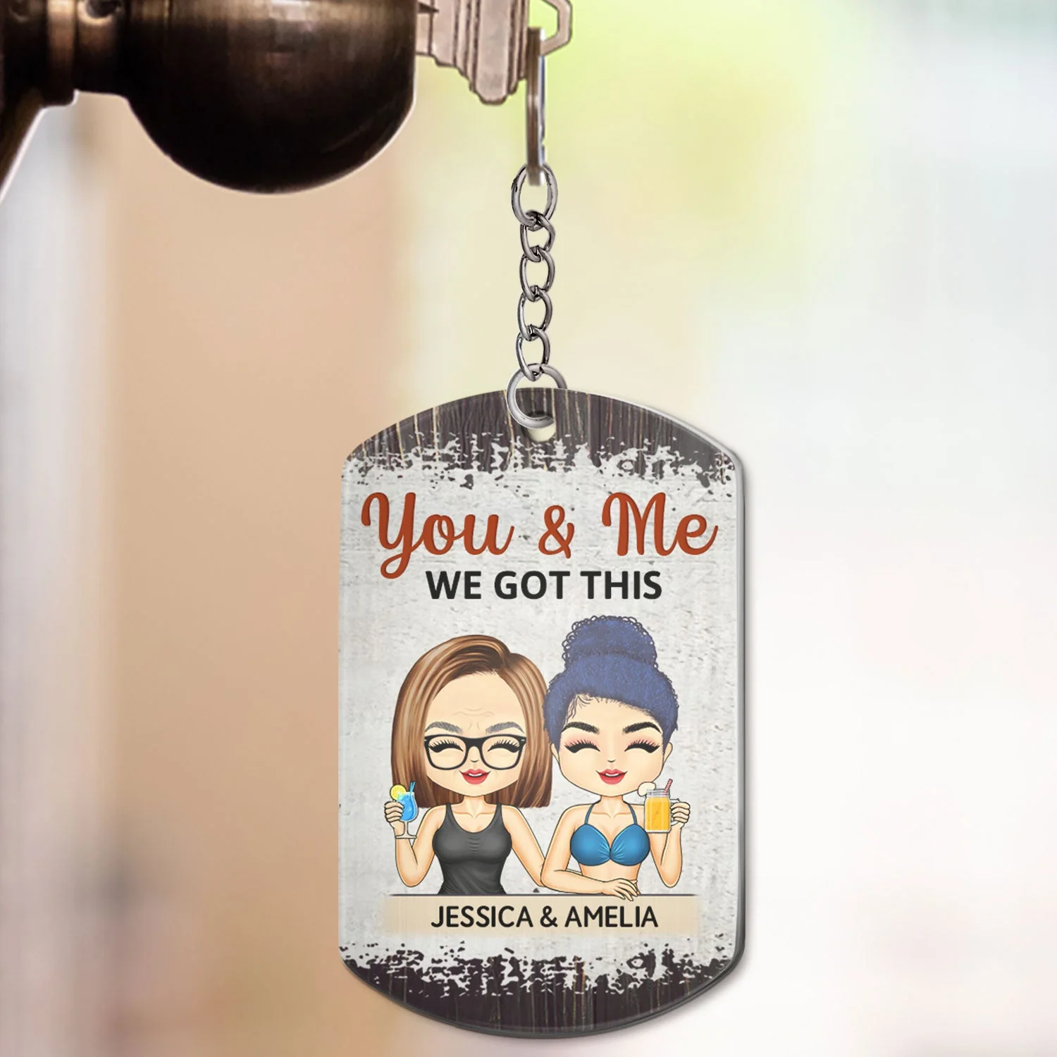 The Day I Met You - Anniversary, Loving Gifts For Couples, Husband, Wife - Personalized Aluminum Keychain - Image 3
