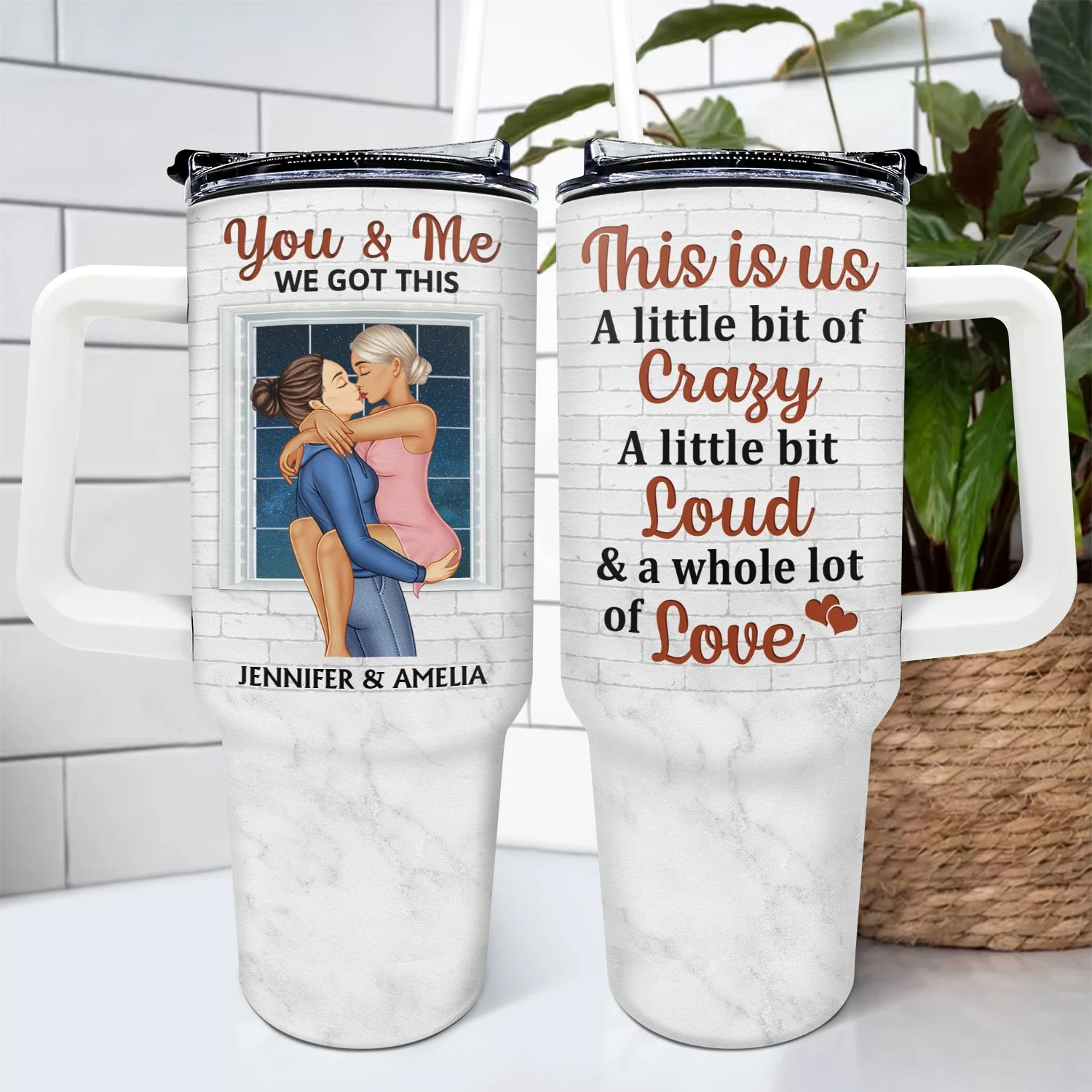 The Day I Met You - Gift For Couples - Personalized 40oz Tumbler With Straw - Image 4